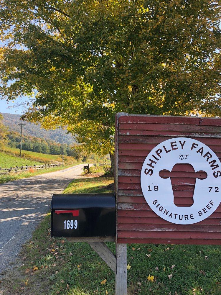 Shipley Farms sign at the mailbox on Linville Creek Road